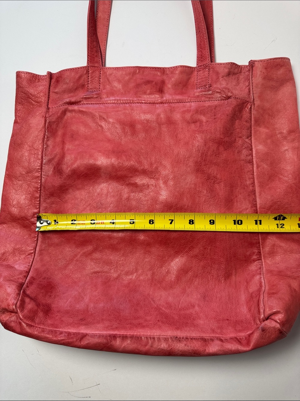 LATICO Margie Tote Red 100% Full Grain Leather Classic Everyday Carry All - Picture 8 of 14